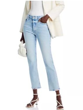 MOTHER The Tomcat Flood High Rise Straight Leg Jeans in Big Hair Don't Care - 24